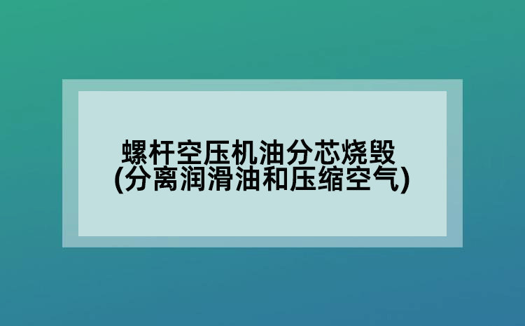 螺杆空压机油分芯烧毁(分离润滑油和压缩空气)